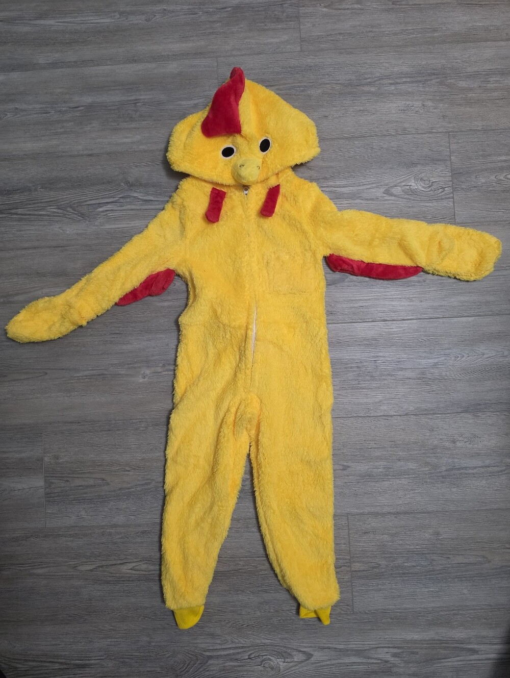 Yellow Plush Chicken Kid's Costume with Hood